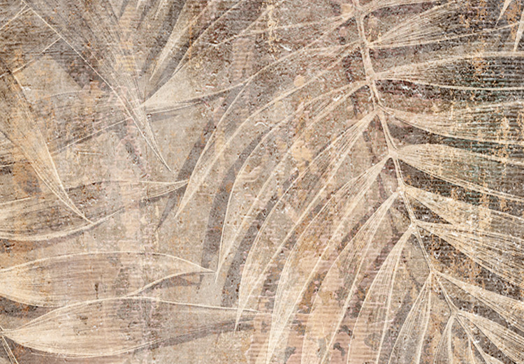 Canvas Sketch of Palm Leaves - Plant Motif on Brown Textural Background 151790 additionalImage 5