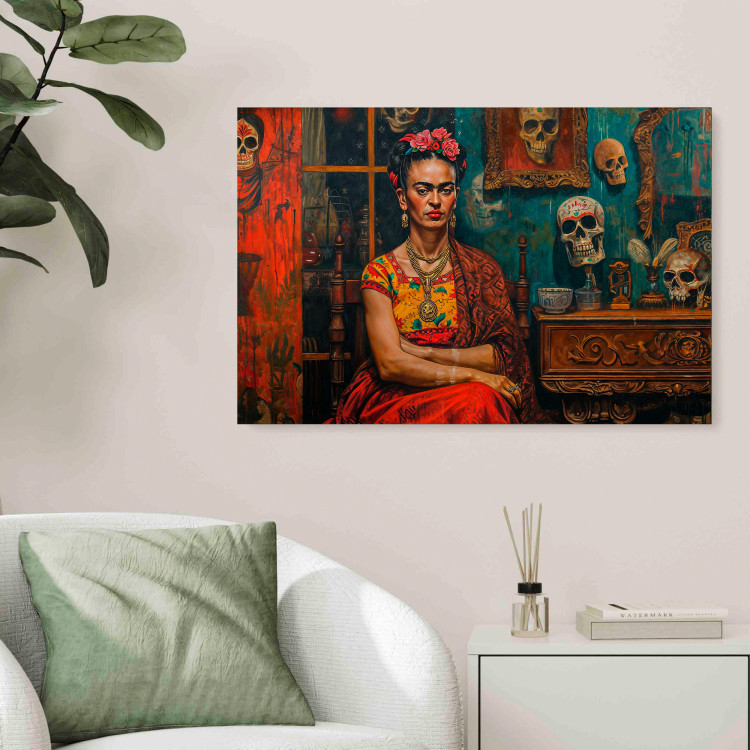 Poster Frida in a Room - A Composition With the Artist Sitting Among Skulls 152190 additionalImage 12