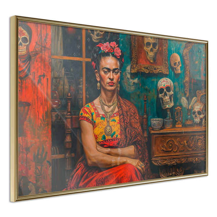 Poster Frida in a Room - A Composition With the Artist Sitting Among Skulls 152190 additionalImage 8