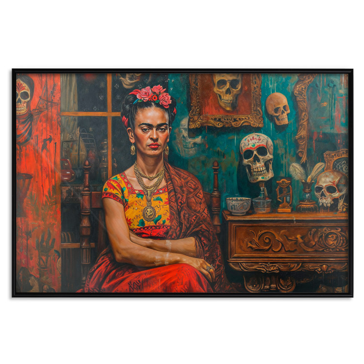 Poster Frida in a Room - A Composition With the Artist Sitting Among Skulls 152190 additionalImage 20