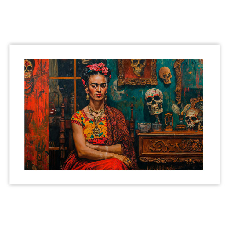 Poster Frida in a Room - A Composition With the Artist Sitting Among Skulls 152190 additionalImage 19