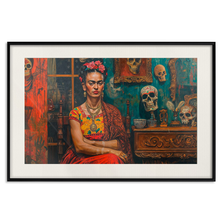 Poster Frida in a Room - A Composition With the Artist Sitting Among Skulls 152190 additionalImage 22
