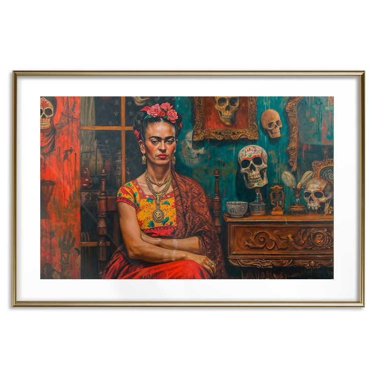 Poster Frida in a Room - A Composition With the Artist Sitting Among Skulls 152190 additionalImage 21