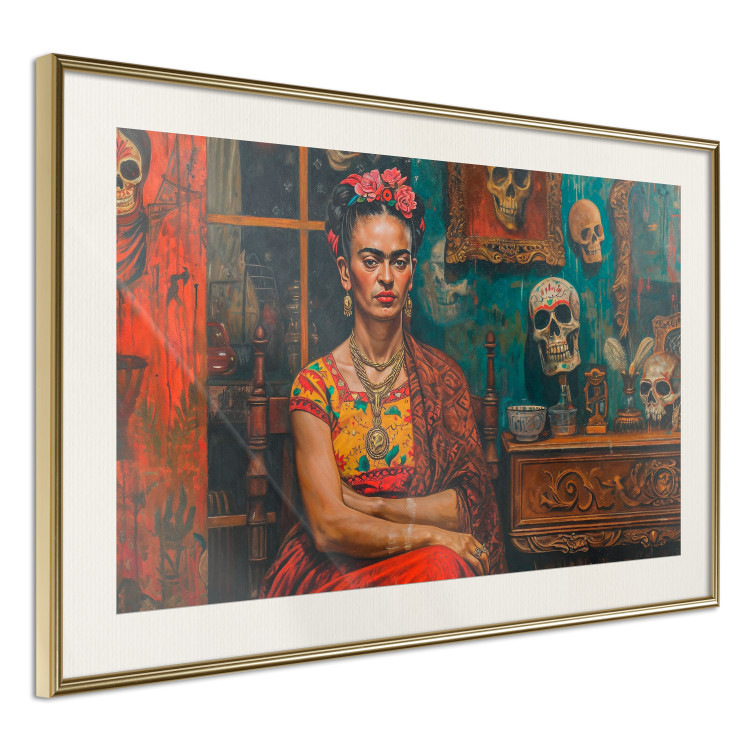 Poster Frida in a Room - A Composition With the Artist Sitting Among Skulls 152190 additionalImage 11