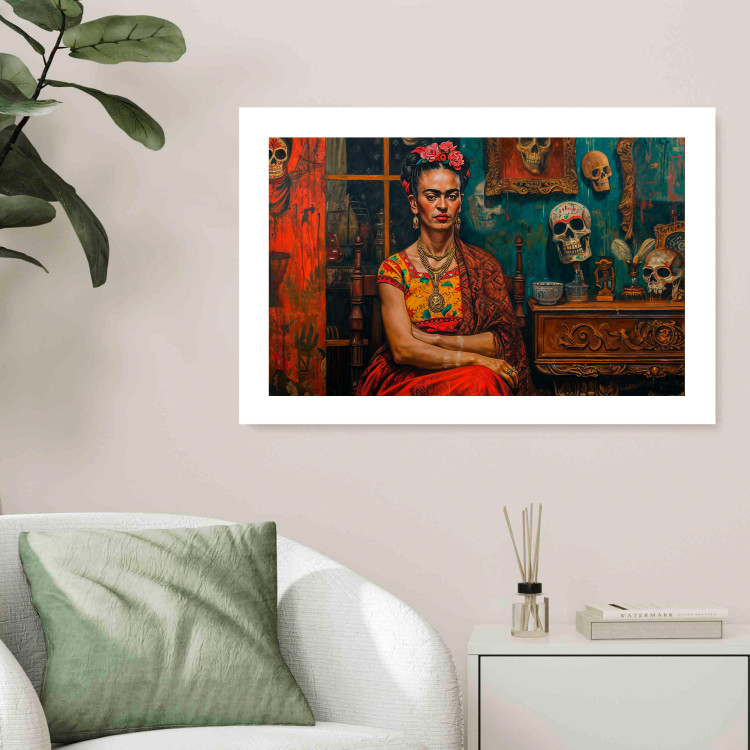 Poster Frida in a Room - A Composition With the Artist Sitting Among Skulls 152190 additionalImage 14