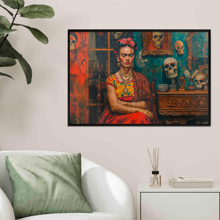 Poster Frida in a Room - A Composition With the Artist Sitting Among Skulls 152190 additionalImage 15