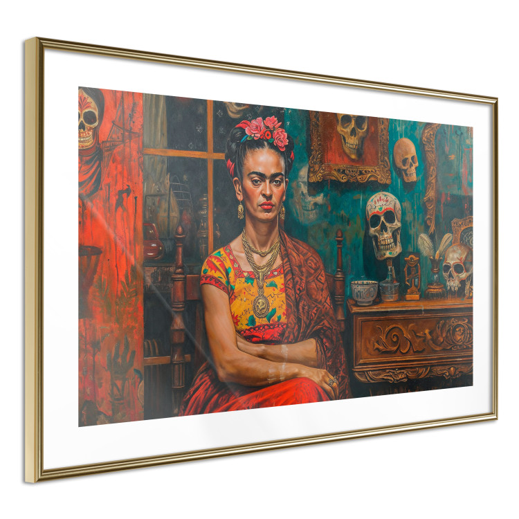 Poster Frida in a Room - A Composition With the Artist Sitting Among Skulls 152190 additionalImage 9