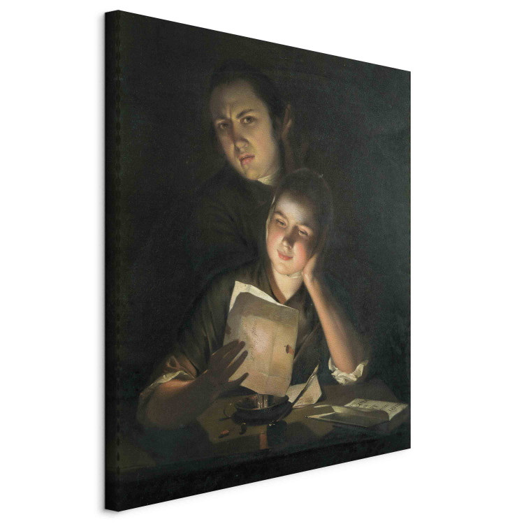 Art Reproduction A Girl reading a letter by Candlelight, with a Young Man peering over her shoulder 152790 additionalImage 2