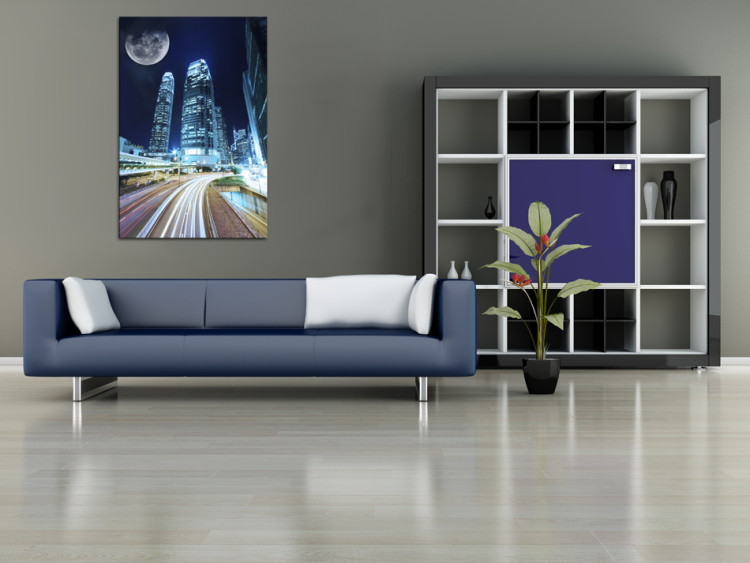 Canvas Art Print Moon over Tokyo 58290 additionalImage 2