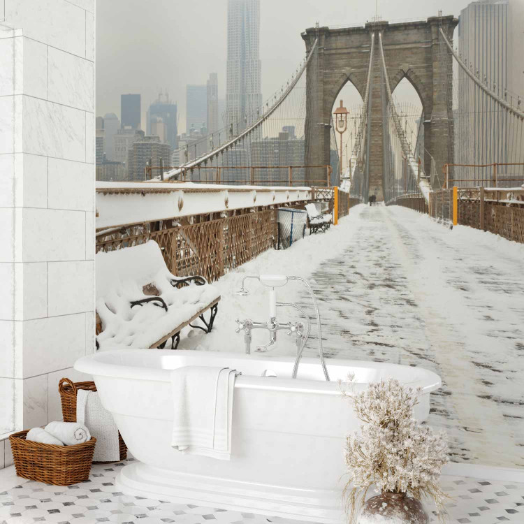 Photo Wallpaper New York Architecture - Winter Bridge with City Skyscrapers in the USA 59790 additionalImage 8