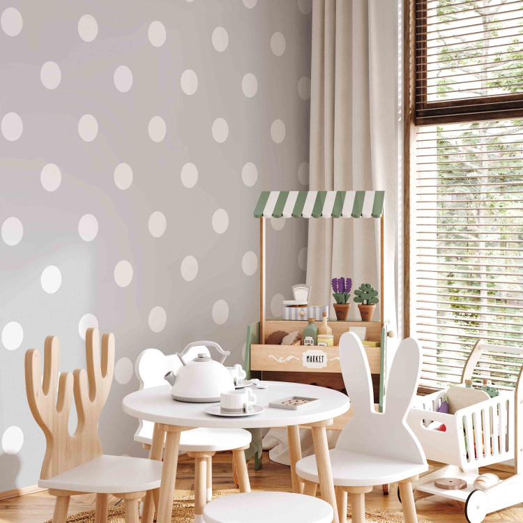 Wall Mural Joyful Dots - Geometric Shapes in White on a Solid Background 60790 additionalImage 5