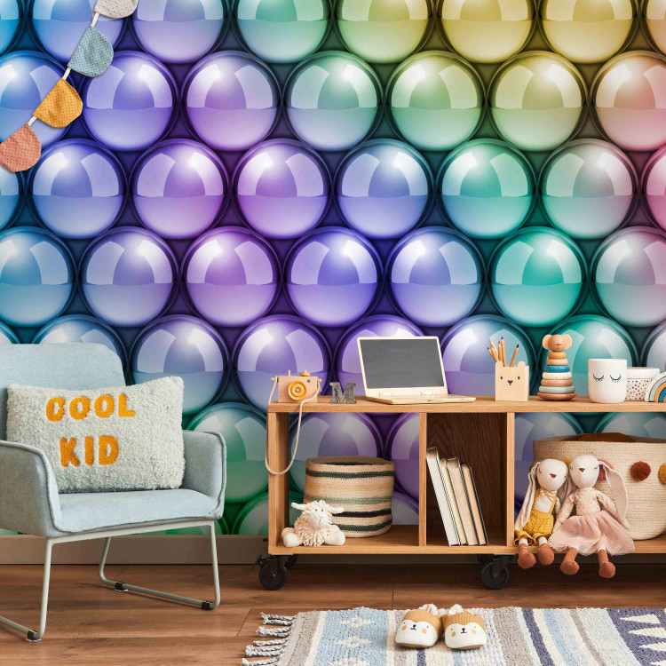 Photo Wallpaper Balls - metallic colored balls on a uniform background 62290 additionalImage 4