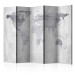 Room Divider Concrete Map - world map with gray continents on a concrete background 95290