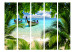 Folding Screen Tropical Paradise II - landscape of tropical palms against a backdrop of azure sea 95390 additionalThumb 3