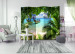 Folding Screen Tropical Paradise II - landscape of tropical palms against a backdrop of azure sea 95390 additionalThumb 2