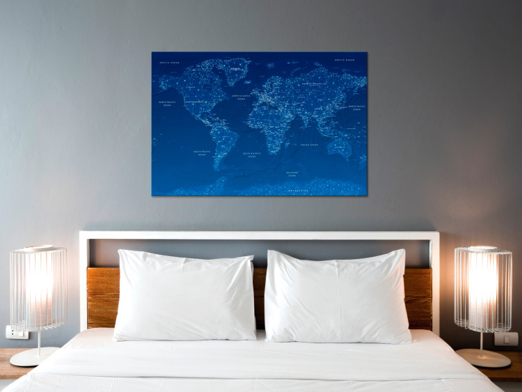 Canvas Print World Map: World Connection - Continents with English Inscriptions 97490 additionalImage 3