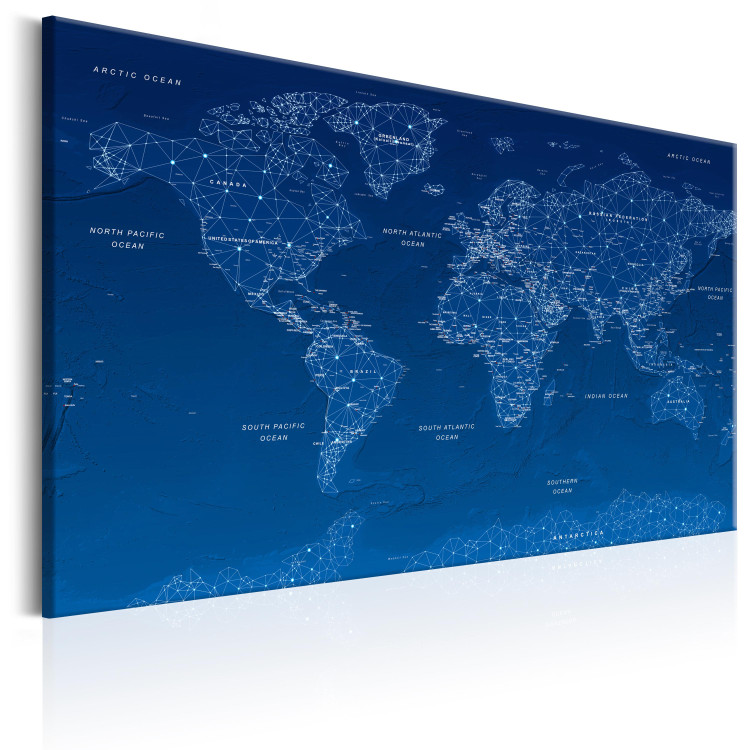 Canvas Print World Map: World Connection - Continents with English Inscriptions 97490 additionalImage 2