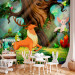 Photo Wallpaper Teddy bear and friends - animals of the forest among trees in a children's glade 108101