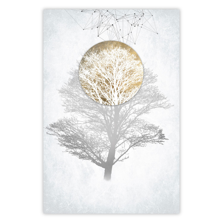 Wall Poster Nature's X-Ray - geometric abstraction with a tree in bright colors 114301