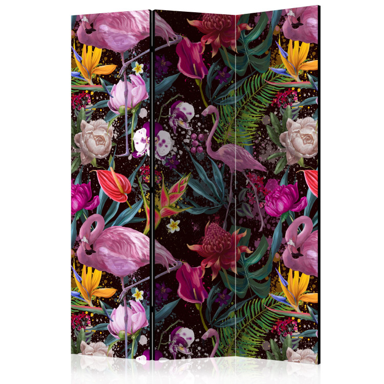 Room Divider Screen Colorful Exoticism - flamingos amidst colorful tropical vegetation 114601
