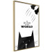 Wall Poster The ruler of the world - black and white composition with a cat and texts 114801 additionalThumb 7