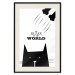 Wall Poster The ruler of the world - black and white composition with a cat and texts 114801 additionalThumb 18