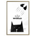 Wall Poster The ruler of the world - black and white composition with a cat and texts 114801 additionalThumb 16