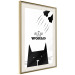 Wall Poster The ruler of the world - black and white composition with a cat and texts 114801 additionalThumb 4