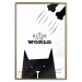 Wall Poster The ruler of the world - black and white composition with a cat and texts 114801 additionalThumb 20