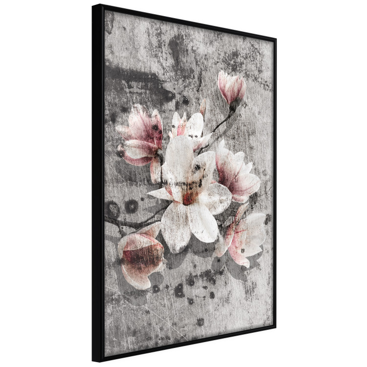 Wall Poster Magnolias - composition with a textured surface with light pink flowers 115201 additionalImage 10
