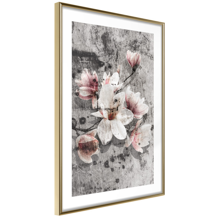 Wall Poster Magnolias - composition with a textured surface with light pink flowers 115201 additionalImage 8