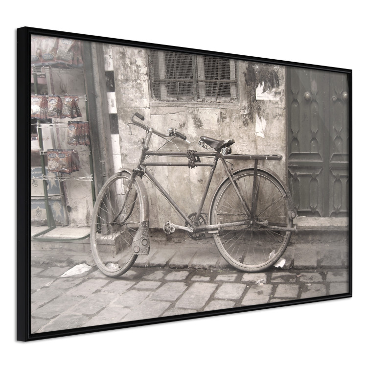 Poster Two-Wheeler - urban scene of a stone street with a vintage-style bicycle 116701 additionalImage 12