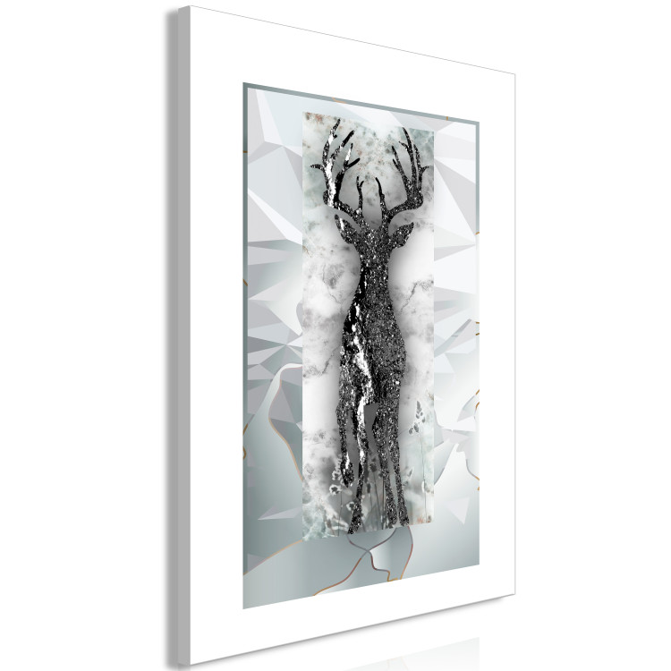 Canvas Art Print Deer in Glamour Light (1-part) - Blend of White and Gray 117001 additionalImage 2