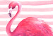 Canvas Miami symbols - flamingo, old car - van, surfboard and ocean 117101 additionalThumb 5