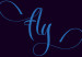 Canvas Free Bird (1-part) - Hummingbird with "Fly" Text on Purple Background 117201 additionalThumb 4
