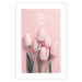 Wall Poster Six Tulips - pink spring flowers and inscriptions on a pastel background 117901 additionalThumb 25