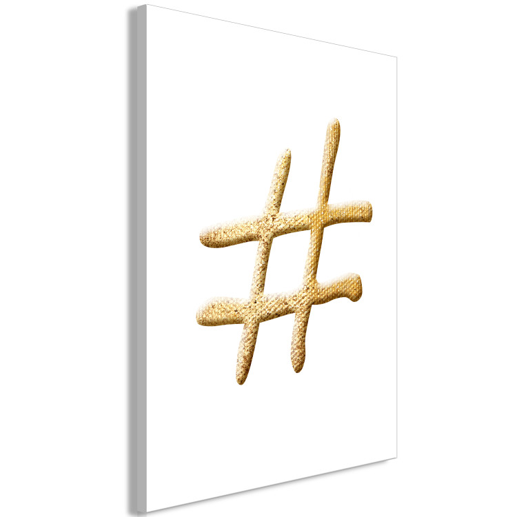 Canvas Print Golden Hashtag (1 Part) Vertical 118301 additionalImage 2