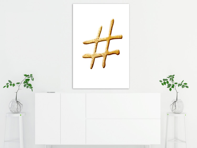 Canvas Print Golden Hashtag (1 Part) Vertical 118301 additionalImage 3