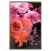 Poster Spring Breeze - botanical composition with pink flowers on a black background 118401 additionalThumb 17