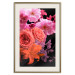 Poster Spring Breeze - botanical composition with pink flowers on a black background 118401 additionalThumb 19