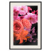 Poster Spring Breeze - botanical composition with pink flowers on a black background 118401 additionalThumb 20