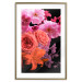 Poster Spring Breeze - botanical composition with pink flowers on a black background 118401 additionalThumb 18
