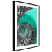 Wall Poster Twisted Stairs - abstraction with architecture in turquoise-gray tones 118501 additionalThumb 11