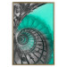 Wall Poster Twisted Stairs - abstraction with architecture in turquoise-gray tones 118501 additionalThumb 19