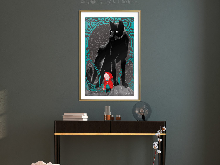 Wall Poster Little Red Riding Hood - fantasy with a girl in a cloak and a wolf in the background 118701 additionalImage 22