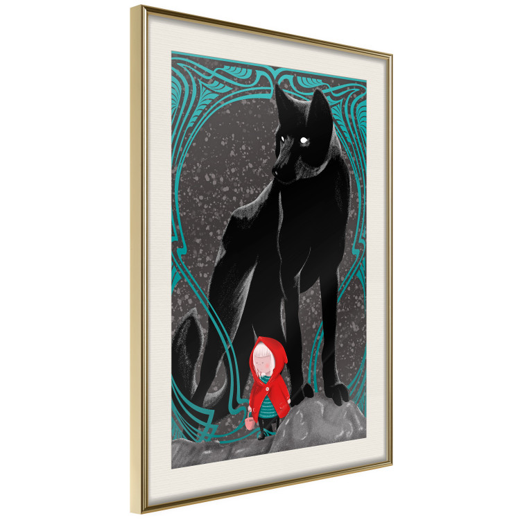 Wall Poster Little Red Riding Hood - fantasy with a girl in a cloak and a wolf in the background 118701 additionalImage 2