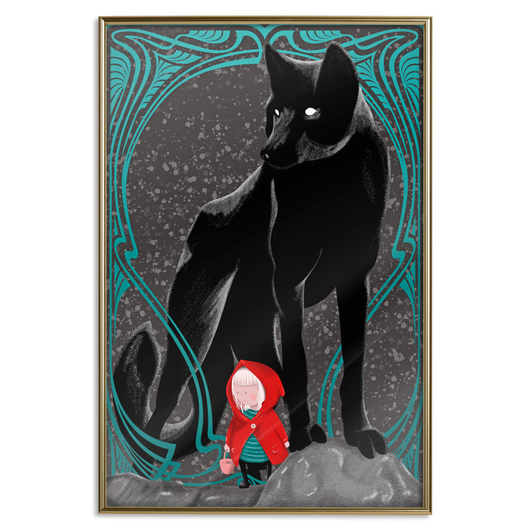 Wall Poster Little Red Riding Hood - fantasy with a girl in a cloak and a wolf in the background 118701 additionalImage 19