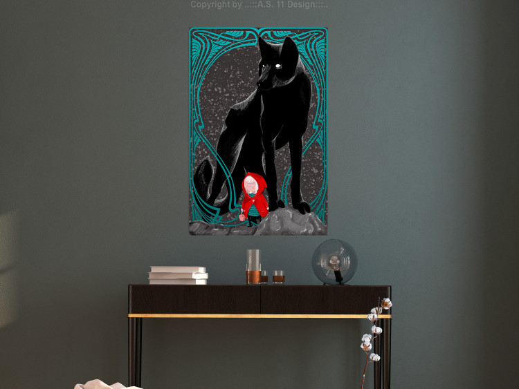 Wall Poster Little Red Riding Hood - fantasy with a girl in a cloak and a wolf in the background 118701 additionalImage 27