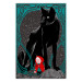 Wall Poster Little Red Riding Hood - fantasy with a girl in a cloak and a wolf in the background 118701