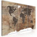 Canvas Art Print World Map: Wooden Mosaic (3 Parts) 122201 additionalThumb 2